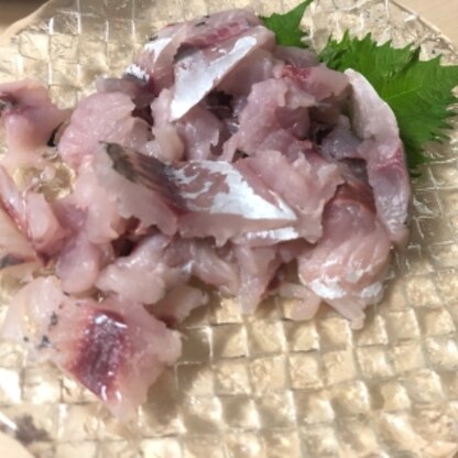 釣った鰺を初めてさばきました。難しくてうまくできませんでしたが、最後は成功しました！